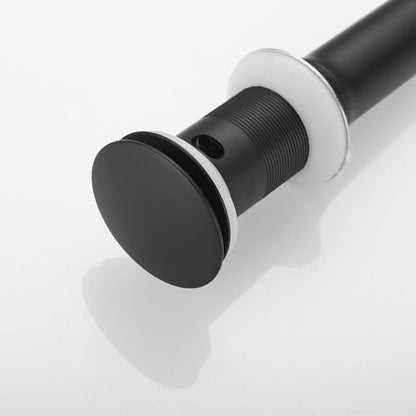 Bathroom Sink Drain, 1-1/2" to 1-3/4", Matte Black | Bathroom Sink Stopper with Overflow Pop Up Drain Assembly Stopper, Vessel Vanity Lavatory Commercial Bath Brass - color: Black