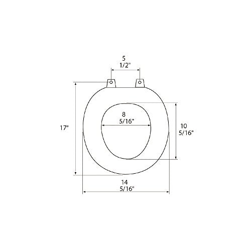 1F1R7-00 Premium Molded Wood Round Toilet Seat with Slow Close Hinge & OSG, White - color: WHITE/WHITE HINGE, style: ROUND