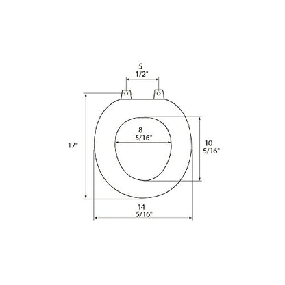 1F1R7-00 Premium Molded Wood Round Toilet Seat with Slow Close Hinge & OSG, White - color: WHITE/WHITE HINGE, style: ROUND