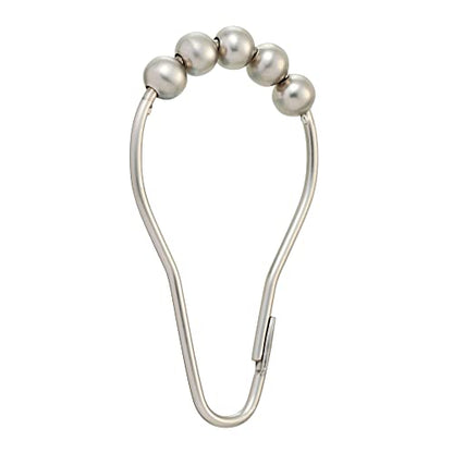 Moen SR2100BN Shower Curtain Rolling Rings, Pack of 12, Brushed Nickel - color: Brushed Nickel, size: 0.4