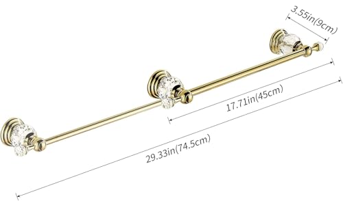 WINCASE Gold Towel Bar, Adjustable Crystal Towel Holder, Golden Finished Bathroom Single Towel Racks Rail Wall Mounted - color: Gold a Towel Bar