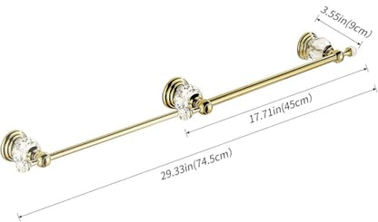 WINCASE Gold Towel Bar, Adjustable Crystal Towel Holder, Golden Finished Bathroom Single Towel Racks Rail Wall Mounted - color: Gold a Towel Bar
