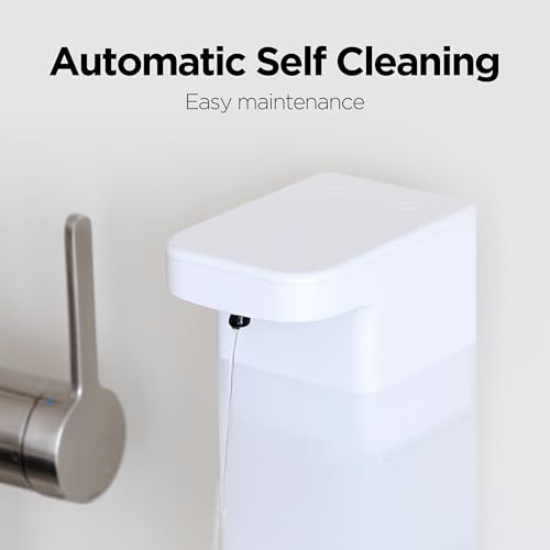 mooas Multi Auto Gel Hand Soap Dispenser, Automatic, Rechargeable (Black) | 3-Level Adjustable, IPX7 Waterproof, USB-C Charging, 15.2oz Capacity, Liquid Soap, Automatic Cleaning, Kitchen, Bathroom - color: Black