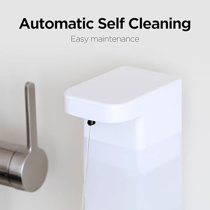 mooas Multi Auto Gel Hand Soap Dispenser, Automatic, Rechargeable (Black) | 3-Level Adjustable, IPX7 Waterproof, USB-C Charging, 15.2oz Capacity, Liquid Soap, Automatic Cleaning, Kitchen, Bathroom - color: Black