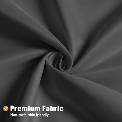 MitoVilla Stall Half Size Shower Curtain Liner, 36 x 72 Inch Fabric Bath Curtain Liner for Modern Hotel, Dark Grey Shower Liners, Washable & Water Repellent - color: Fabric - Dark Grey, size: 36"W x 72"L (Pack of 1)