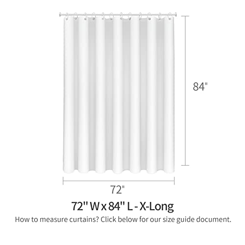 MitoVilla Extra Long Shower Curtain Liner, Black Shower Liner Fabric with Plastic Hooks, Waterproof Bath Curtain Liner Polyester Soft Lightweight, 72 x 84 Inches, Washable - color: Fabric - Black, size: 72"W x 84"L (Pack of 1)