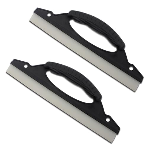 Squeegee Car Dryer Car Water Scraper Tool, 12 Inch Silicone Wiper Board Car Windshield Squeegee with Handle, Shower Squeegee Wiper Blade for Auto Windows Glasses Doors Mirrors Tile Walls (2PCS) - color: 2pcs