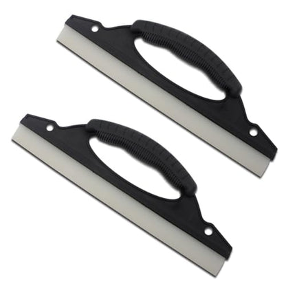 Squeegee Car Dryer Car Water Scraper Tool, 12 Inch Silicone Wiper Board Car Windshield Squeegee with Handle, Shower Squeegee Wiper Blade for Auto Windows Glasses Doors Mirrors Tile Walls (2PCS) - color: 2pcs