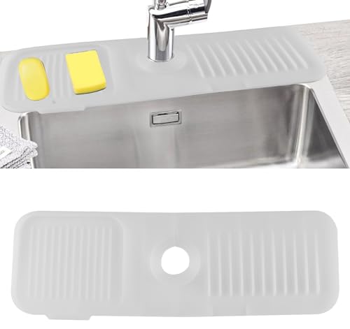 Sink Splash Guard Silicone Sink Faucet Mat Sink Accessories | for Kitchen, Bathroom, Sink Sponge Holder (Transparent) - color: Transparent