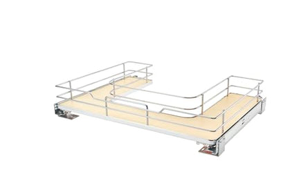Rev-A-Shelf Solid Surface U-Shape Pullout Organizer for Sink Base Cabinets w/Soft-Close - size: Standard