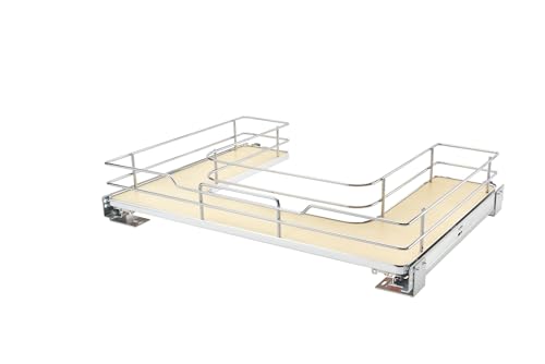 Rev-A-Shelf Solid Surface U-Shape Pullout Organizer for Sink Base Cabinets w/Soft-Close - size: Standard
