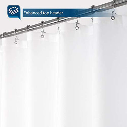 Barossa Design 54x78 Fabric Shower Stall Curtain Liner White | Soft Microfiber Cloth, Waterproof, Hotel Quality, Machine Washable, 54W x 78H for Bathroom Stall - color: Pure White, size: 54"W x 78"L (Pack of 1)