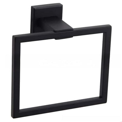 Matte Black Towel Ring Towel Holder, NSCMQSL SUS 304 Stainless Steel Hand Towel Rack for Bathroom, Modern Square-Shape Style
