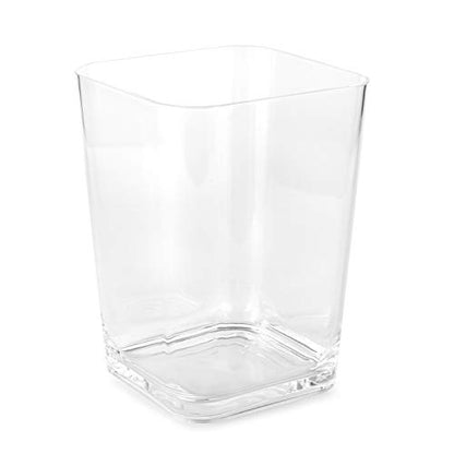 Huang Acrylic Clear Square Wastebasket Trash Can | Garbage Container Bin for Bathrooms, Kitchens, Home Offices | Shatter-Proof, Stylish, Durable and Compact Design - size: Square