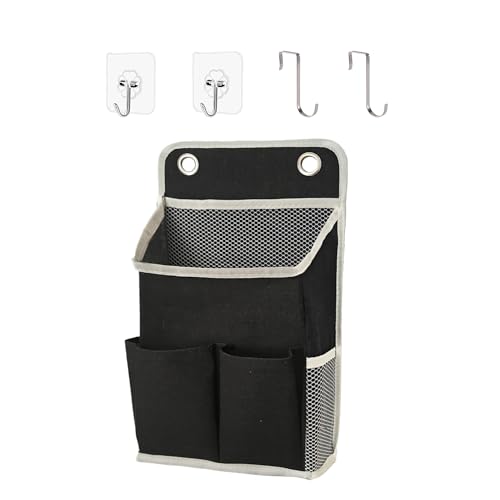 Hanging Basket for Organizing, Wall Organizer with Pockets and Over The Door Organizer，Can for Home, Closet, Office and Camper (Black 1) - color: Black, size: 1 pack