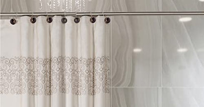 Creative Scents Dublin Brown Shower Curtain Hooks Decorative | Set of 12 | Shower Curtain Rings - style: Shower Hooks