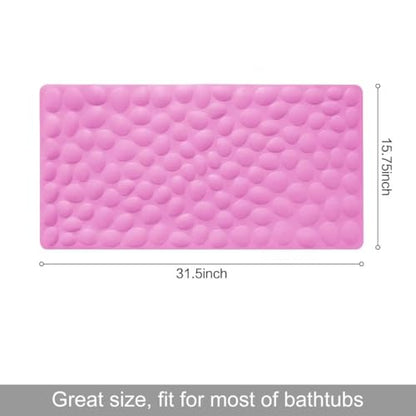 Non-Slip Bathtub Mat OTHWAY Soft Rubber Bathroom Bathmat with Strong Suction Cups (Pink, 16x31.5 inch) - color: Pink, size: 31.5" x 16" (Rectangular)