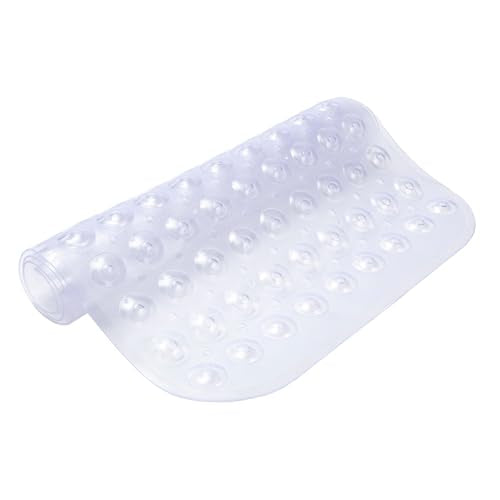 Kenney KN67260 Extra Long Vinyl Bubble Bath Mat, Shower Mat, Tub Mat with Suction Cups and Drain Holes for Use Inside the Bathroom Shower, 36" L x 18" W, Clear - color: Clear, size: 36" x 18" (Rectangular)