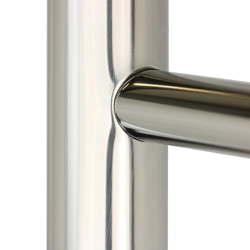 WarmlyYours Ontario Heated Towel Rack, 11 Bars, Polished Stainless Steel | Wall-mounted electric towel warmer for bathrooms, 11 heated bars, hardwired, spa-like warm towels every day