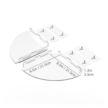 Floating Corner Shelf, Acrylic Clear Corner Shower Organizer Wall Mounted Storage Rack for Bathroom Kitchen Dorm Toilet
