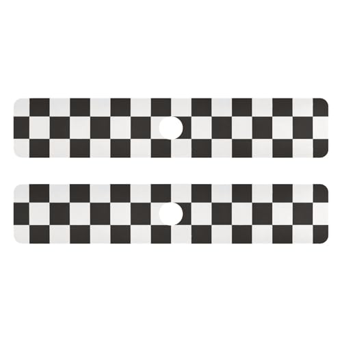 Checkered Black Kitchen Sink Splash Guard Sink Faucet Mat Faucet Handle Drip Catcher Drain Mats for Kitchen Bathroom Countertop Absorbent Dish Drying Pad 2Pack 30x5.4IN - color: Checkered Black, size: 30x5.4in x2