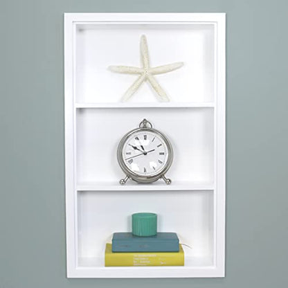 14x24 Sloane Recessed Wall Niche Medicine Cabinet Replacement, in The Wall Bathroom Cabinet Insert Shelf/Shelves, Made in North America, Real Wood, NO MDF, White Plain Back - color: White, size: 14x24