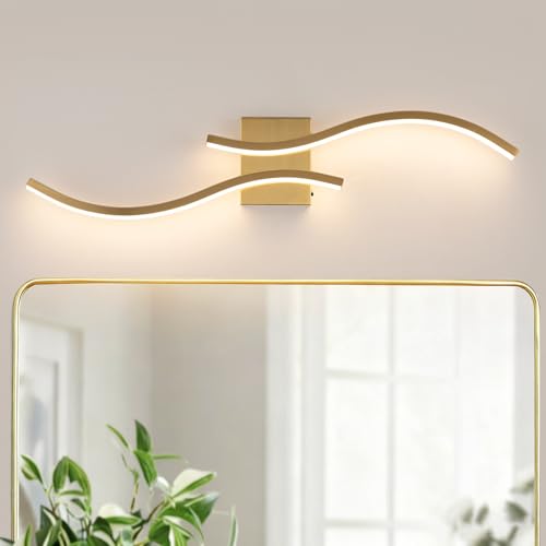 Bathroom Vanity Light Fixture, 31.5W 5CCT Dimmable Modern Led Bathroom Light Fixtures Over Mirror,Gold LED Vanity Lighting Bar for Bathrooms (Gold, 31.5inch) - color: Gold, size: 31.5inch
