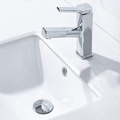 KAIYING Pop Up Drain, Bathroom Vessel Sink Drain | with Overflow, Detachable Basket Drain Stopper Assembly, Anti-Clogging & Anti-Explosion Drain Strainer, Chrome Finish - color: Chrome, style: With Overflow