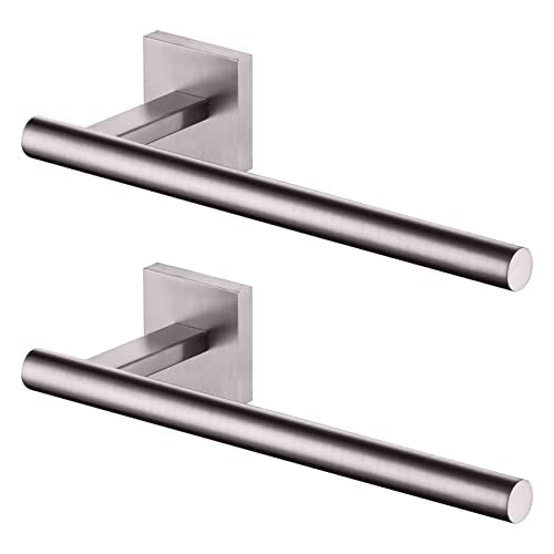 KOKOSIRI Towel Holder Brushed Nickel Bathroom Accessory Hand Towel Bars Wall Mounted Kitchen Cabinet Paper Holder Stainless Steel 2 Pack, B3008BR-P2 - color: Brushed Nickel, size: 2 Pack