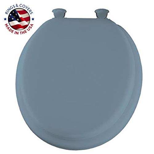 Mayfair 13EC 034 Soft Cushioned Toilet Seat, 1 Pack Round, Sky Blue - color: Sky Blue