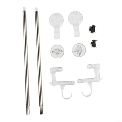 Adjustable Suction Cup Double Towel Bar Holder with 19-31 Inch Extendable Length, No Drilling Wall Mount for Shower Bathroom or Kitchen, Rack for Towels Washcloths and Accessories(Transparent)