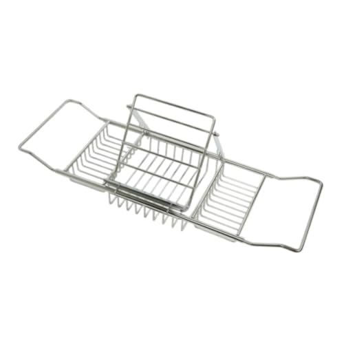 Bathtub Rack Adjustable Bathtub Tray Rust Resistant Bath Tray for Home Spa, Chrome Plated Stainless Steel Bathroom Rack With Book Holder - style: Chrome Plated Stainless Steel Bathroom Rack With Book Holder