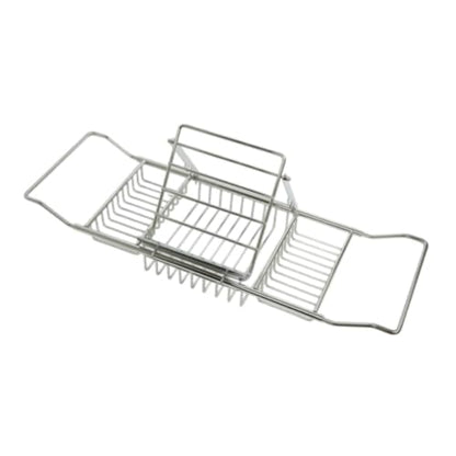 Bathtub Rack Adjustable Bathtub Tray Rust Resistant Bath Tray for Home Spa, Chrome Plated Stainless Steel Bathroom Rack With Book Holder - style: Chrome Plated Stainless Steel Bathroom Rack With Book Holder