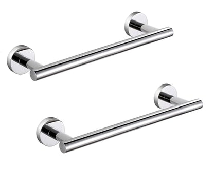 SEIDO 12 Inch Polished Chrome Towel Bar (2-Pack) for Small Spaces, Double Locking Anti-Drop Bathroom Towel Holder, SUS 304 Stainless Steel Towel Rack Wall Mounted, 9.6" Usable Length, Mounting Kit - color: Polished Chrome, size: 12 Inch (2 Pack)