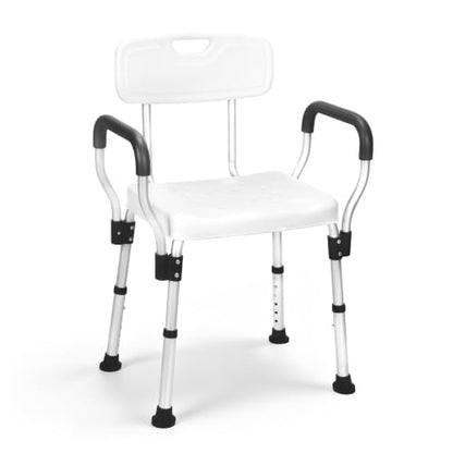 Shower Chair for Inside Shower with Back - Heavy Duty Shower Seat for Bathtub - Adjustable Height Safety Bath Seat for Elderly Handicap and Disabled,HDB-796C