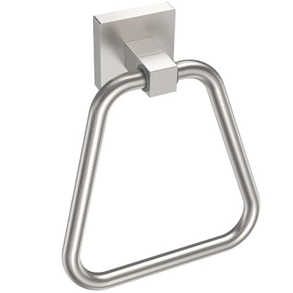 RUACQ Towel Ring, Hand Towel Holder for Bathroom Wall, Brushed Nickel | Wall Mounted Hand Towel Bar, 304 Stainless Steel Towel Hanger, Square Base, Geometric Towel Holder Design, Modern, Heavy Duty - color: Brushed Nickel