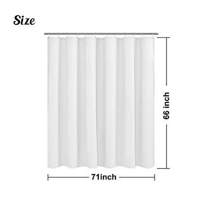 Embossed Microfiber Short Shower Curtain Liner 71 x 66 inches, Soft Fabric Shower Curtain Washable and Water Repellent,71x66, White - color: White, size: 71"W x 66"L (Pack of 1)