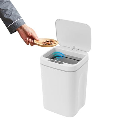 Waste Bin,16L Intelligent Sensor Trash Can,Automatic Motion Sensor Bathroom Trash Can with Lid,Touchless Trash Bin,Small Wastebasket,Smart Garbage Bin,Waterproof Garbage Can For Toilet,Office,Kitchen
