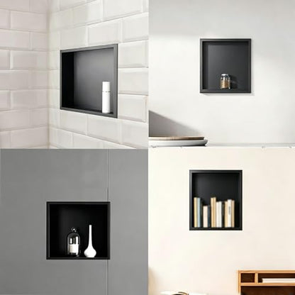 No Tile Required Shelf Stainless Steel Shower Niche Recessed Single Shelf Wall Insert Built-in Bathroom Shower Caddy