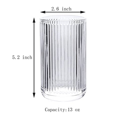 Gaolinci 2 Pcs Glass Tumbler Cup,Toothbrush Holder, Bathroom Cups, 13 oz - color: Clear, size: 13 oz
