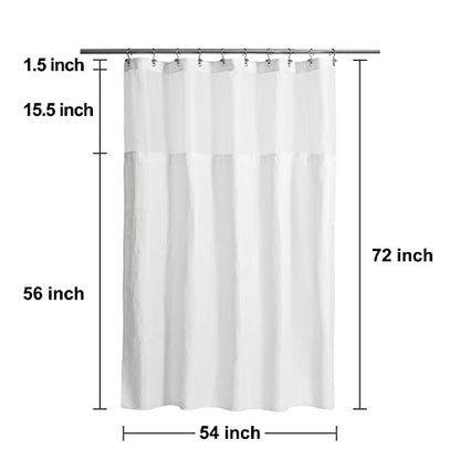 N&Y HOME 54 x 72 Waffle Weave Shower Curtain with Snap-in Liner Set White | 12 Metal Hooks Included, Snap on/off Fabric Liner, Hotel Style & Mesh Top Window, Machine Washable, 54x72 Shower Stall Size - color: White, size: 54"W x 72"L (Pack of 1)