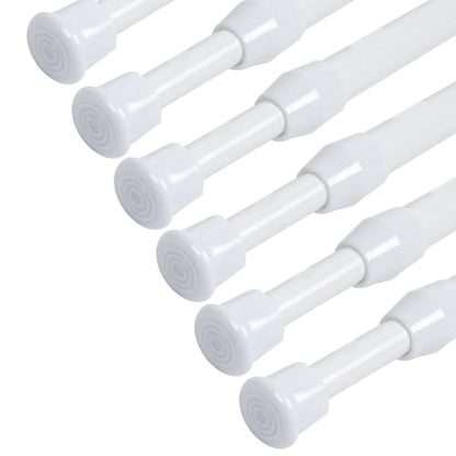 6 Pack Tension Rods, Shower Curtain Rods 7-11 inches Adjustable Spring Steel Cupboard Bars Tension Curtain Rod Shower Rod Closet Rod Curtain Rods for Windows, (White, 7-11 in-6 Pcs) - color: White, size: 7-11"-6Pcs