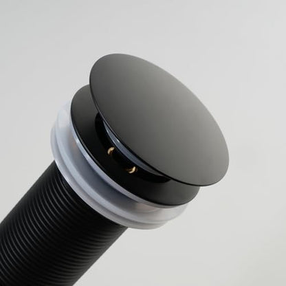 Pop-up Bathroom Sink Drain Stopper Without Overflow for Vessel Sink Lavotory Vanity, D01 (Matte Black) - color: Matte Black