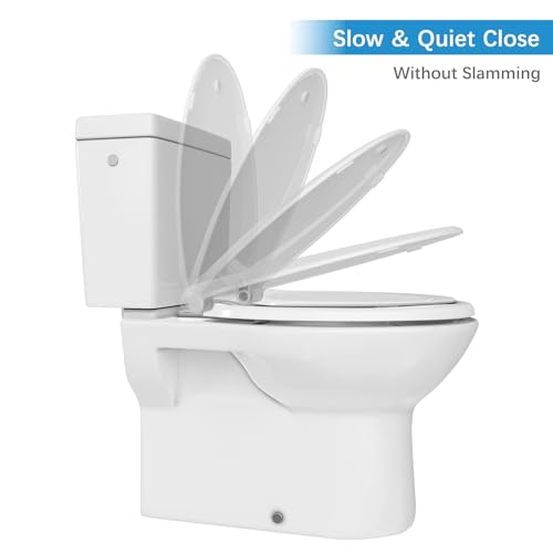 GarveeTech Elongated Toilet Seat with Built-in Toddler Seat & Slow Close - Potty Training Toilet Seat for Adult and Child, Magnetic Hinge, Safe PP Material, Easy to Clean, White - color: White-2, size: Elongated with Toddler Seat