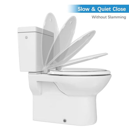GarveeTech Elongated Toilet Seat with Built-in Toddler Seat & Slow Close - Potty Training Toilet Seat for Adult and Child, Magnetic Hinge, Safe PP Material, Easy to Clean, White - color: White-2, size: Elongated with Toddler Seat