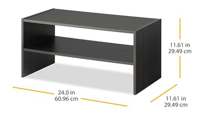 Whitmor Wood Stackable 2-Shelf Shoe Rack, 24 INCH, Espresso，2 Pack - color: Espresso, size: 24 INCH X2