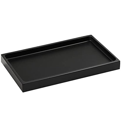 Luxspire Resin Bathroom Vanity Tray Countertop Organizer, M, Matte Black | 10 x 6 inch, non-slip waterproof resin, easy wipe clean, fits bath kitchen vanity, holds jewelry toiletries soap - color: Black, size: M