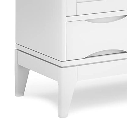 SIMPLIHOME Lowry 39" Acacia Wood Cabinet in Distressed Golden Wheat - color: White, size: 48 inch