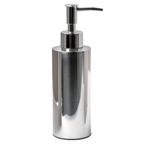 Stainless Steel Round Lotion Pump Dispenser (7.5OZ/220ML) | SUS304 soap dispenser which is suitable for kitchen and bathroom hand sanitizer and shower gel shampoo