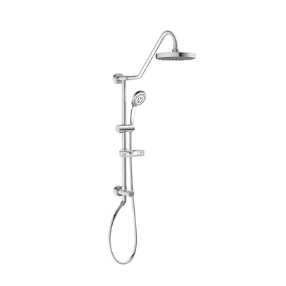 PULSE ShowerSpas Kauai III Polished Chrome Rain Shower Head with Handheld Spray - 2.5 GPM, 8" Showerhead, 5-Function HandShower, Adjustable Slide Bar - Shower Heads with Handheld Spray Combo - color: Chrome, size: 2.5 Gallon Per Minute